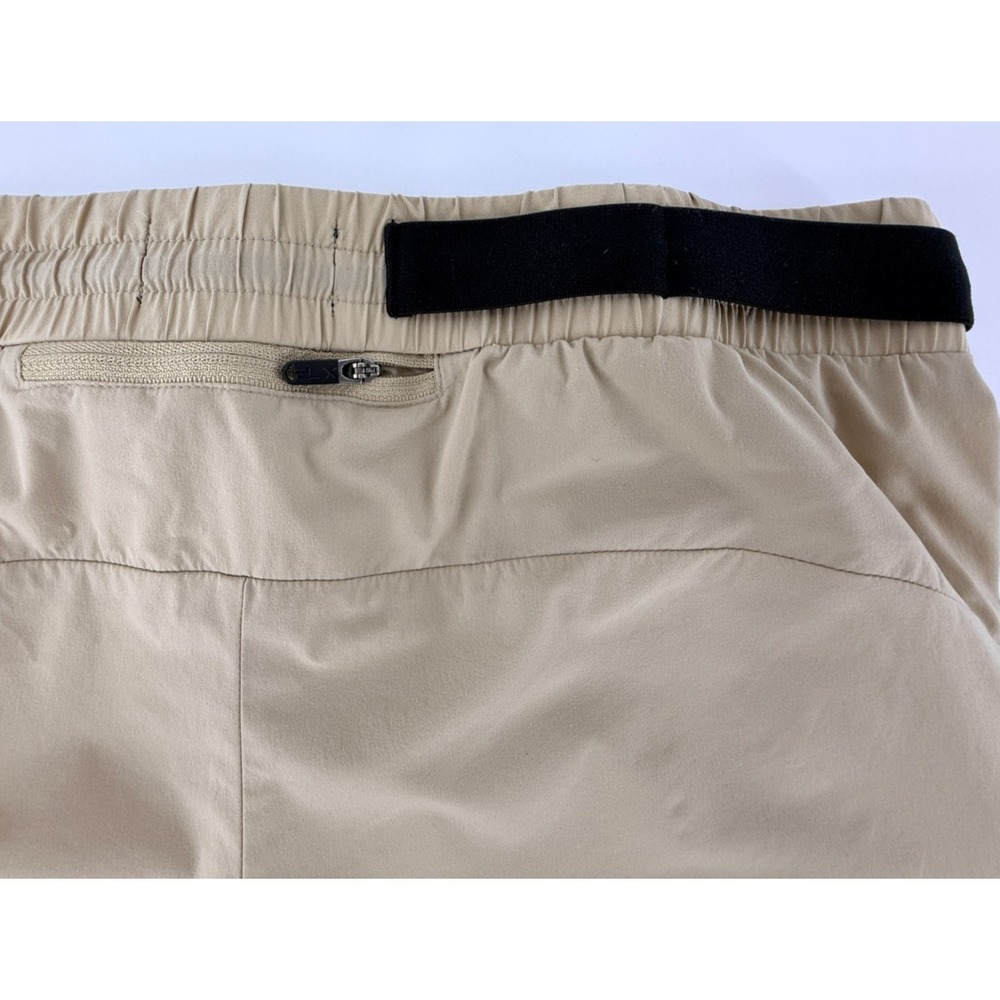 FLX Athletic Shorts Womens M Beige Running Gym Elastic Waist - Picture 5 of 7